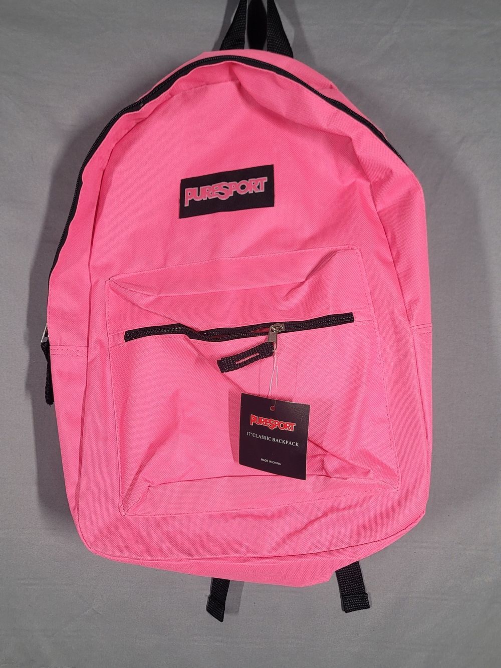 NWT PureSport 17” Classic Backpack Neon Pink School Travel Bag